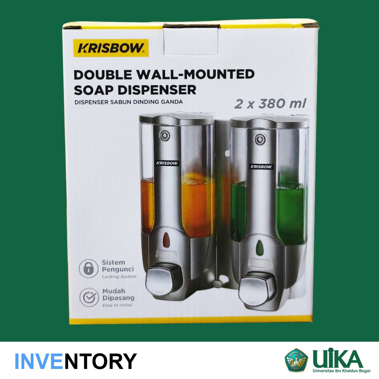 Krisbow Double Wall-Mounted Soap Dispenser